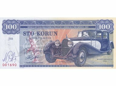 100 korun Bugatti Royale 41 (2024) podpis M.Gábriš