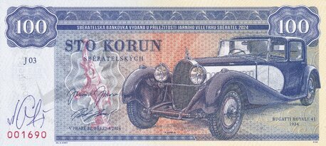 100 Korun Bugatti Royale 41 (2024) Zapadlík-1