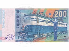 200 Korún lokomotíva E499.0 (2022) podpis M.Gábriš