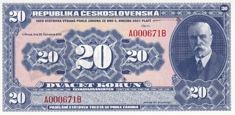 20 Korun Československých 2021 T.G.Masaryk