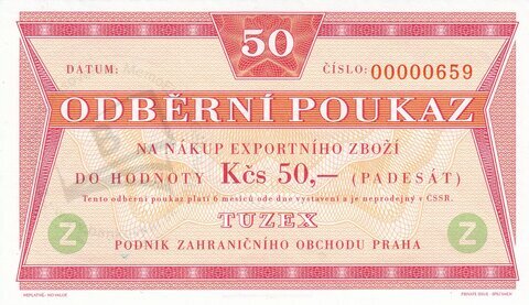 50 korun TUZEX 2022 bony
