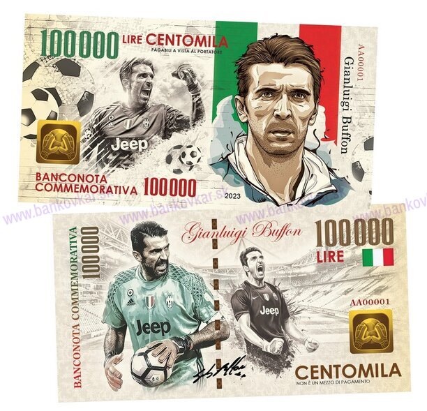 100000 Lire Gianluigi Buffon 2023