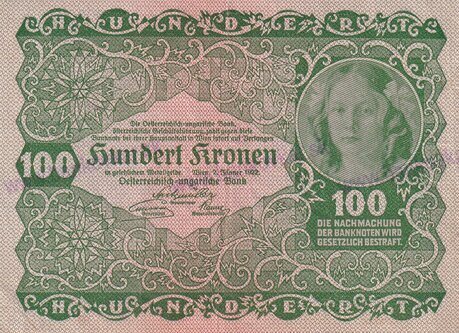 100 Kronen 1922 neperforovaná stav 1