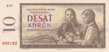 10 Korún čsl. 1990 (2023) novotlač