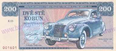 200 korun 2024 Zapadlík K - Škoda Rapid 1500 r.v.1947