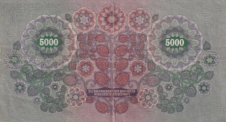 5000 Kronen 1922 neperforovaná stav 2-